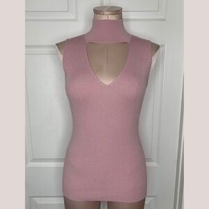Designer Paule Ka Virgin Wool Ribbed Keyhole Top